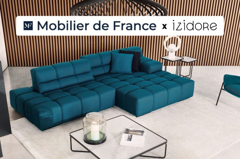 canapé bleu de la marque Mobilier de France